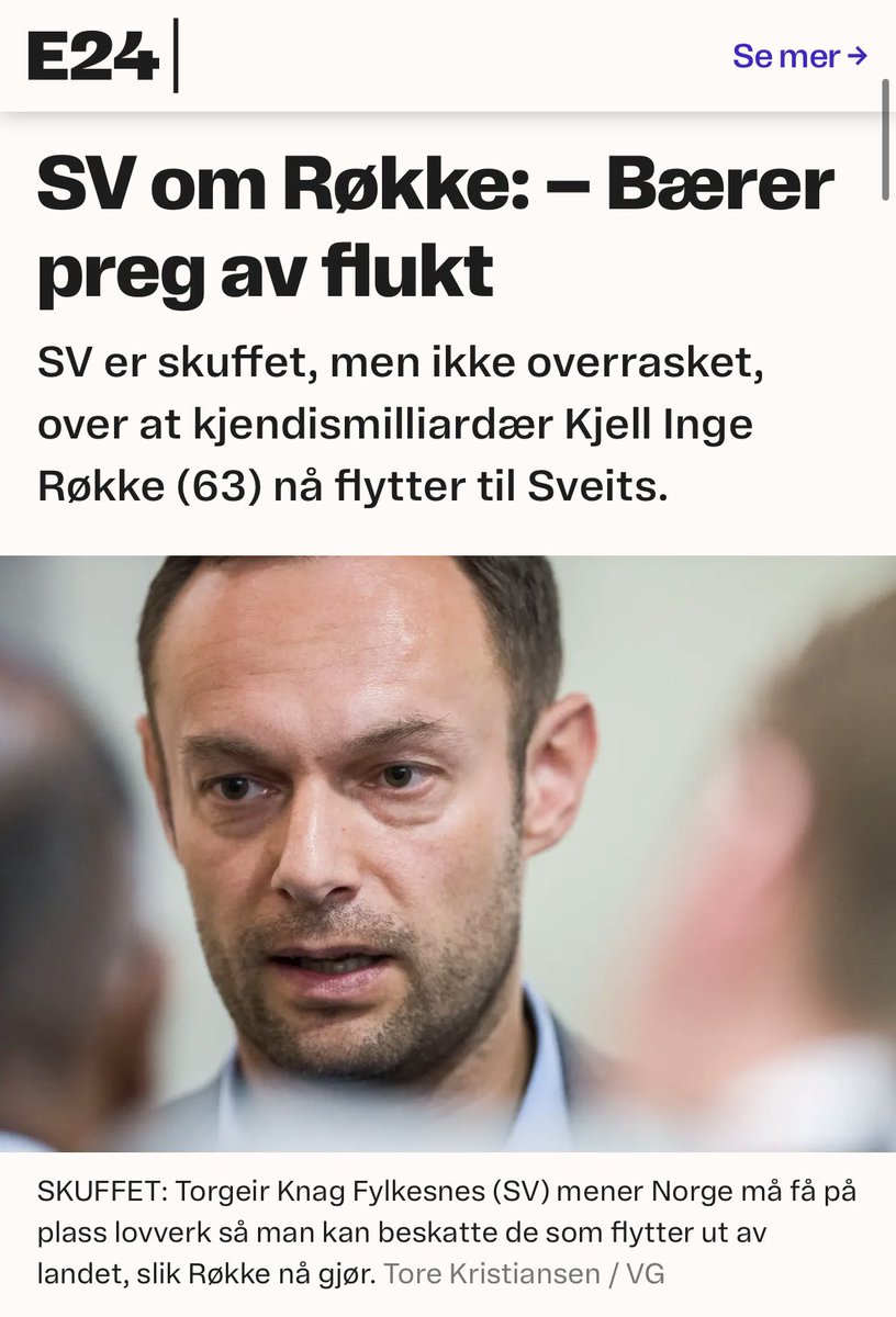 Når man går til valg på å «ta» de rikeste, kan man ikke etterpå bli skuffet over at de samme folkene tar med seg formuen ut av landet. 🇳🇴🎅🏻