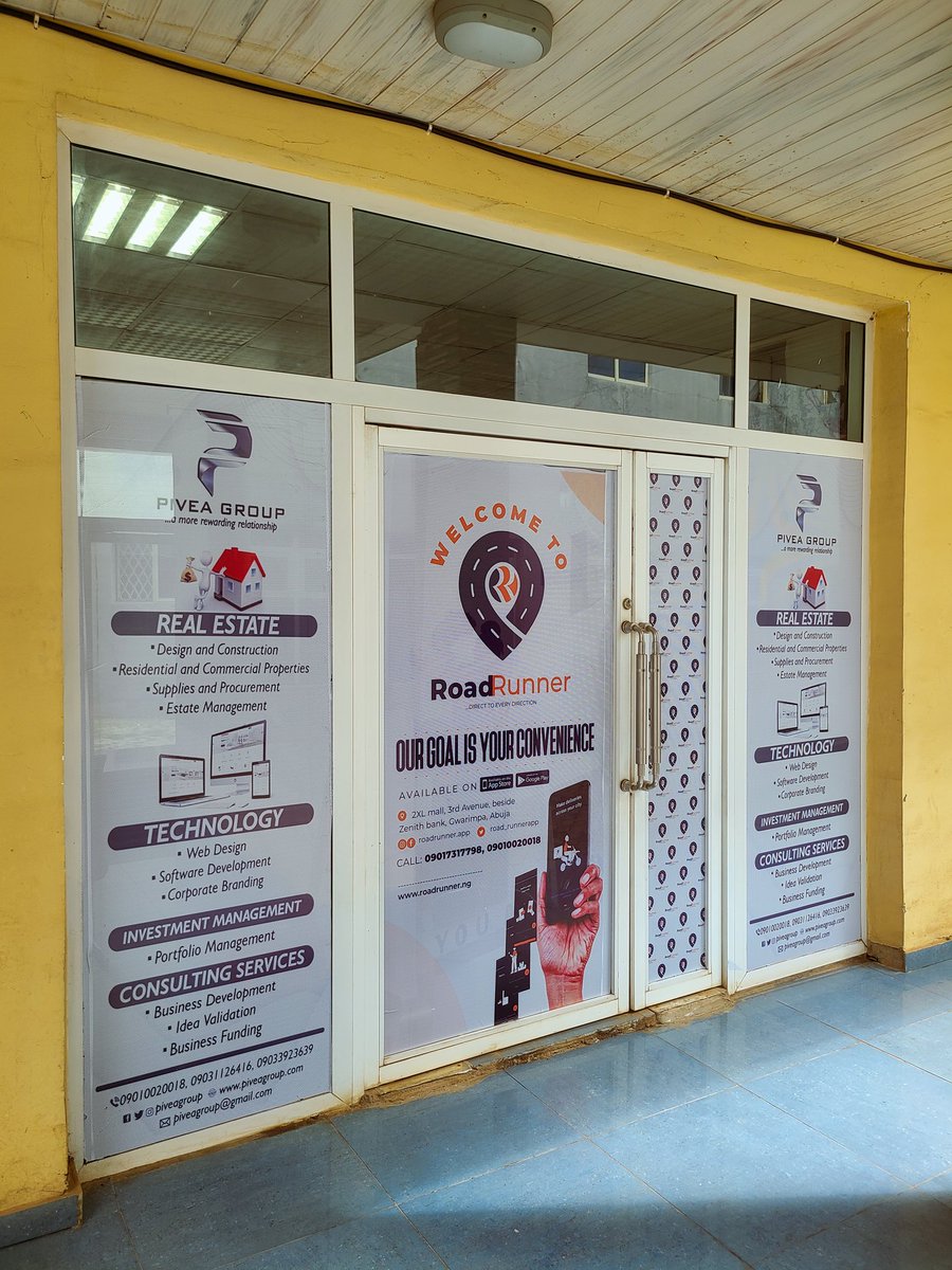 Road_Runnerapp's tweet photo. Welcome to the RoadRunner HQ.
You can locate us at: 2XL Mall, Road 11, Gwarimpa 3rd Avenue, Beside Zenith Bank, Abuja.
#delivery #logistics #business #businessinabuja #september #mondaymotivation #vendor #nigeria #monday #dispatchrider #abuja #roadrunnerapp https://t.co/4SQcDn31rP