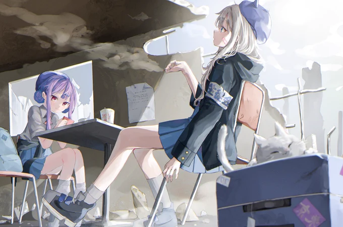 荒廃した世界でふたり#pixiv高校生イラコン2022 