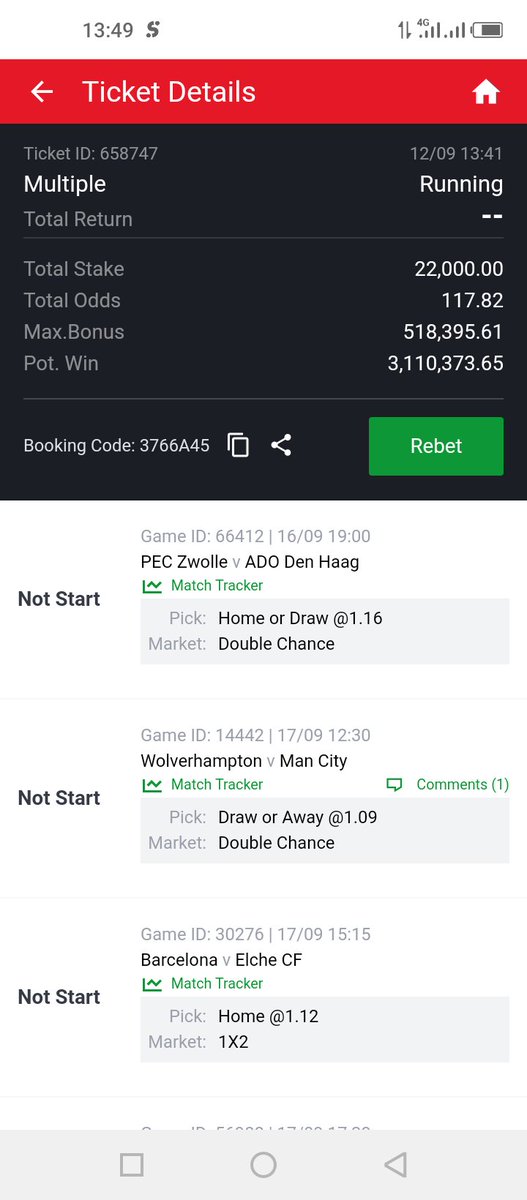 george__picks's tweet photo. 3766A45 >>> 120+ odds on Sporty

My longshot for the week, Highly  researched and Analysis on this ticket!

Stake and rt♥️

My Telegram link👇
https://t.co/xVDMRfy6bI https://t.co/NV4uNcSg45