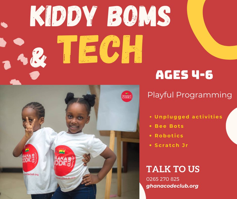 Teaching concepts relating to Science, Tech, Engineering, Arts and Math (STEAM) has always been fun and exciting to our 'Kiddieboms in Tech (4 to 6yrs). in a playful way, they build customized toys and machines and program the robots to move, dance sense objects. 0265270825