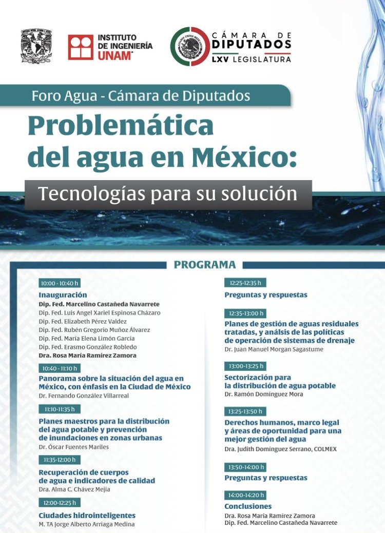 IBTechMx's tweet image. El II-UNAM y la Cámara de Diputados tienen programado para el día 13 de septiembre de 2022 el Foro Agua: Problemática del agua en México. Tecnologías para su solución.

El evento será transmitido en línea a través del Canal del Congreso. 

youtube.com/c/CanaldelCong…