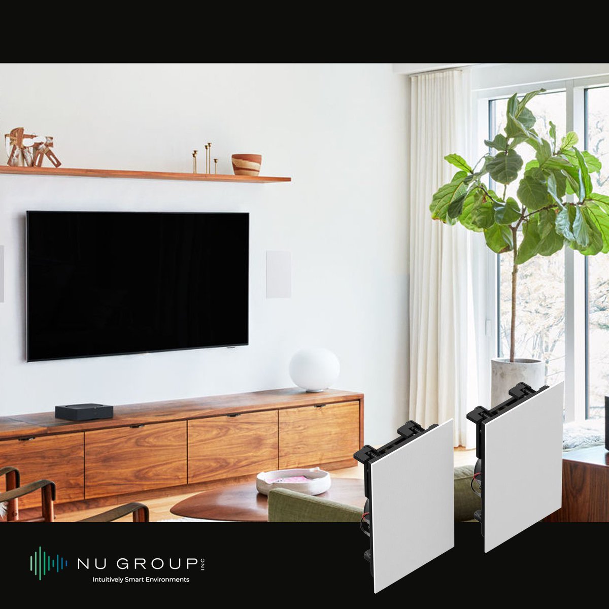 In-Wall Speakers by Sonos and Sonance. Enjoy bold and focused sound for TV, music and more when you create a built-in sound system with these passive speakers. 
Turn up the volume with #nugroup / nugroupinc.com 
#inwallspeakers #speakers