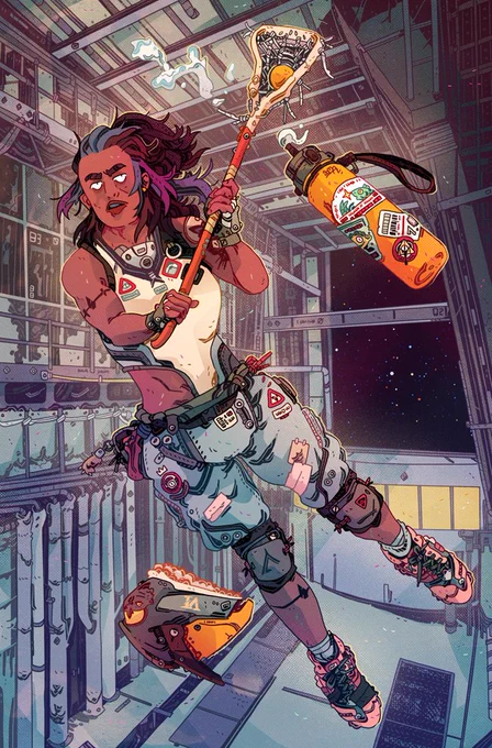 Here's a recently finished pic of zero-G lacrosse commissioned by  