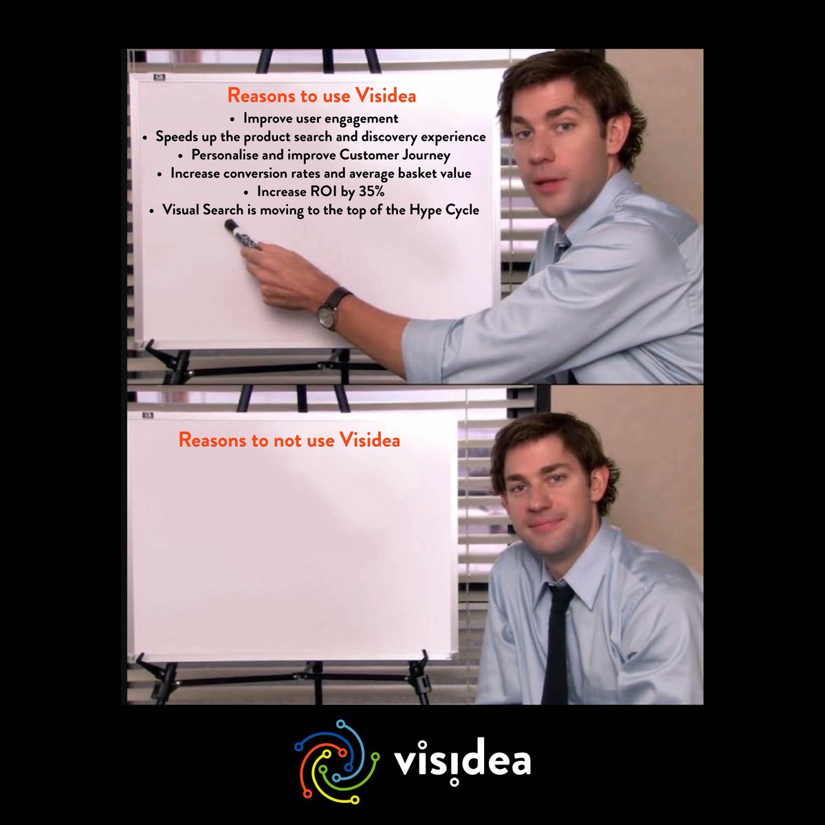visideaai's tweet photo. Reasons to use Visidea? 
👤 💯- Impove user engagement 🔎- Speeds up the product search and discovery experience  📈- Increase ROI by 35 % Reasons not to use Visidea? None! 🤷🏻‍♂️ 
Discover More :  https://t.co/A5NBi5Pl2d 
 #userengagement #visualrecommendations  #fun #visidea https://t.co/5rFagUhOSD