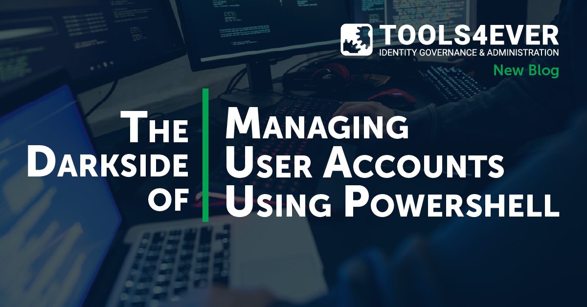 Tools4ever's tweet image. Is your organization using PowerShell to manage your user account lifecycle? Learn about the dark side of managing Active Directory and downstream systems in this way (and a better solution).
#AccountLifecycle #AutomatedProvisioning
bit.ly/3KLIpIi