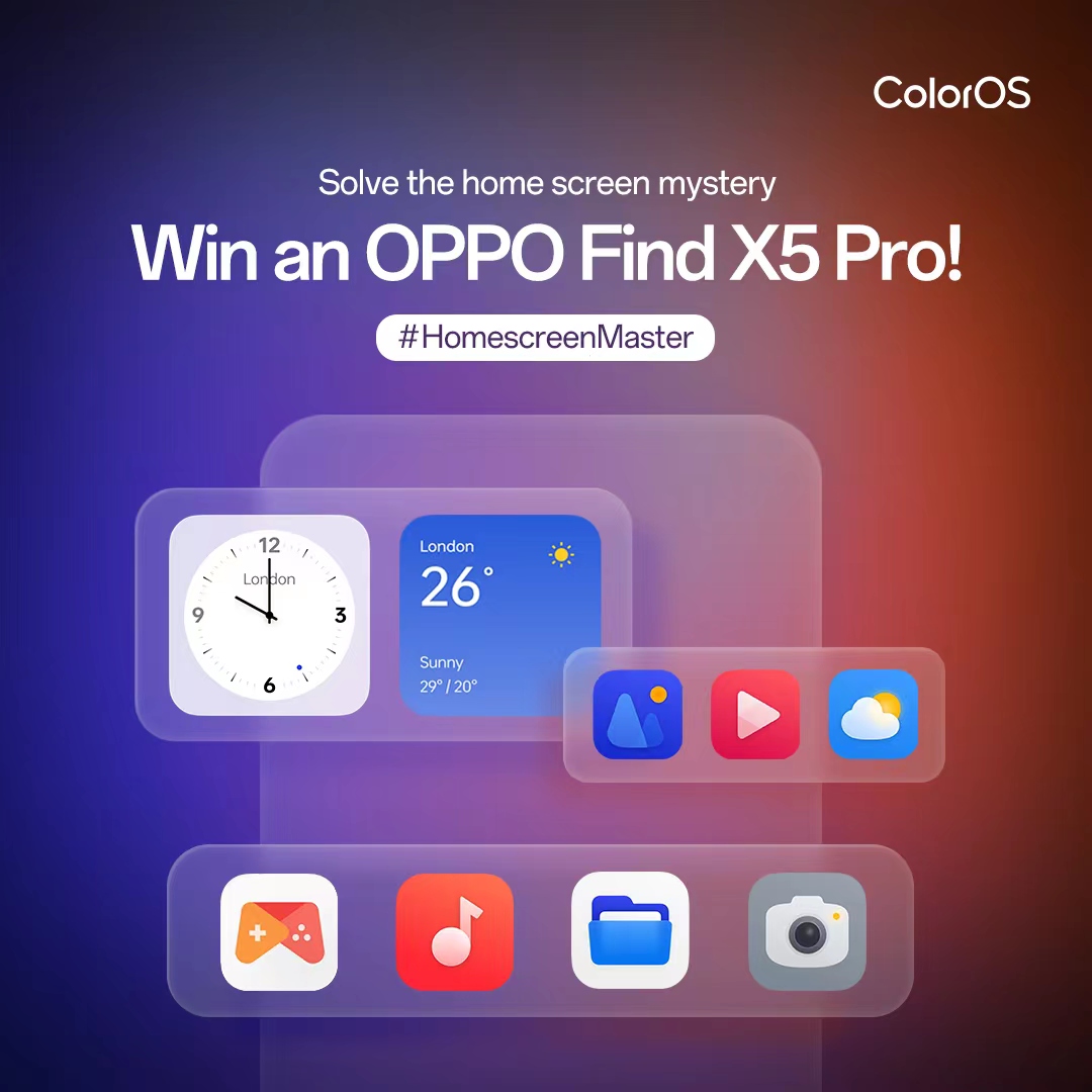 colorosglobal's tweet photo. "The phone has been reset."
Can you help? 😨
Restore the original home screen for the chance to WIN an #OPPOFindX5Pro!
#ColorOS13 #HomescreenMaster https://t.co/UEPsAup1tb