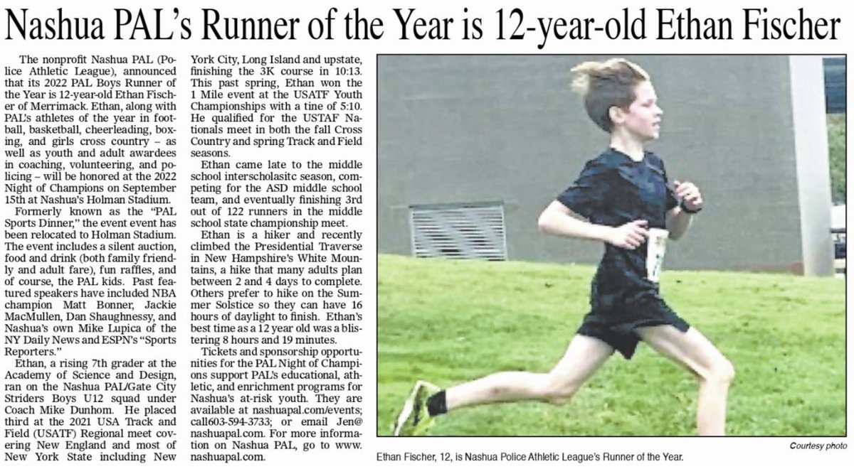 PAL Runner  of the Year (Boys XC). Be there Thursday night.