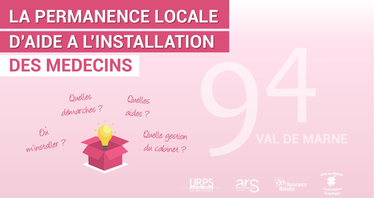 Soigner en IdF (@soigner_en_idf) on Twitter photo 9⃣4⃣ #ValDeMarne : Médecins, participez à la prochaine Permanence locale d'aide à l'#installation le mardi 25 octobre avec :<a href="/urps_med_idf/">URPS Médecins Ile-de-France</a> <a href="/ARS_IDF/">ARS Île-de-France</a>
<a href="/CDOmedecins94/">CDO94</a> #CPAM94 #PermanenceInstallationIDF
Infos & inscription 👉buff.ly/2FhiRjo 9⃣4⃣ #ValDeMarne : Médecins, participez à la prochaine Permanence locale d'aide à l'#installation le mardi 25 octobre avec :<a href="/urps_med_idf/">URPS Médecins Ile-de-France</a> <a href="/ARS_IDF/">ARS Île-de-France</a>
<a href="/CDOmedecins94/">CDO94</a> #CPAM94 #PermanenceInstallationIDF
Infos & inscription 👉buff.ly/2FhiRjo