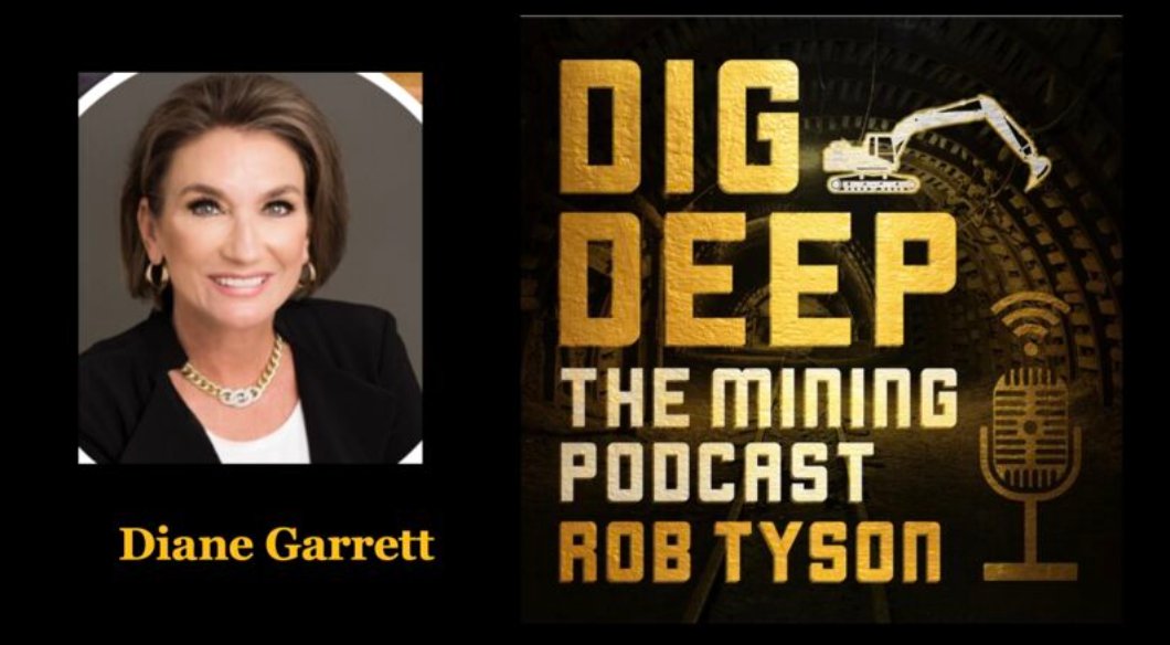 MiningRobTyson's tweet photo. "Live Now" Episode 272 with Diane Garrett, CEO of Hycroft Mining - listen here: https://t.co/8ENEa52iIG
#mining #digdeeptheminingpodcast #dianegarrett #hycroftmining #robtyson #naturalresources https://t.co/XWd49ohzLu