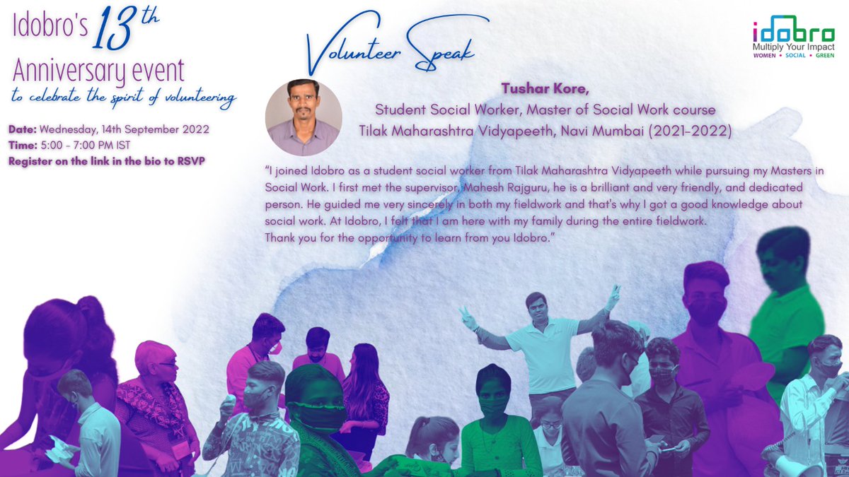 IdobroImpact's tweet photo. Our Volunteers share their experiences of working with Idobro Impact Solutions.
Join us for our 13th Anniversary Celebration where we focus on the spirit of volunteering.
Register using the link to RSVP:
https://t.co/mZUZmTXFx8
#inclusiveimpact #rise #anniversary #celebration https://t.co/riexG9SBSs