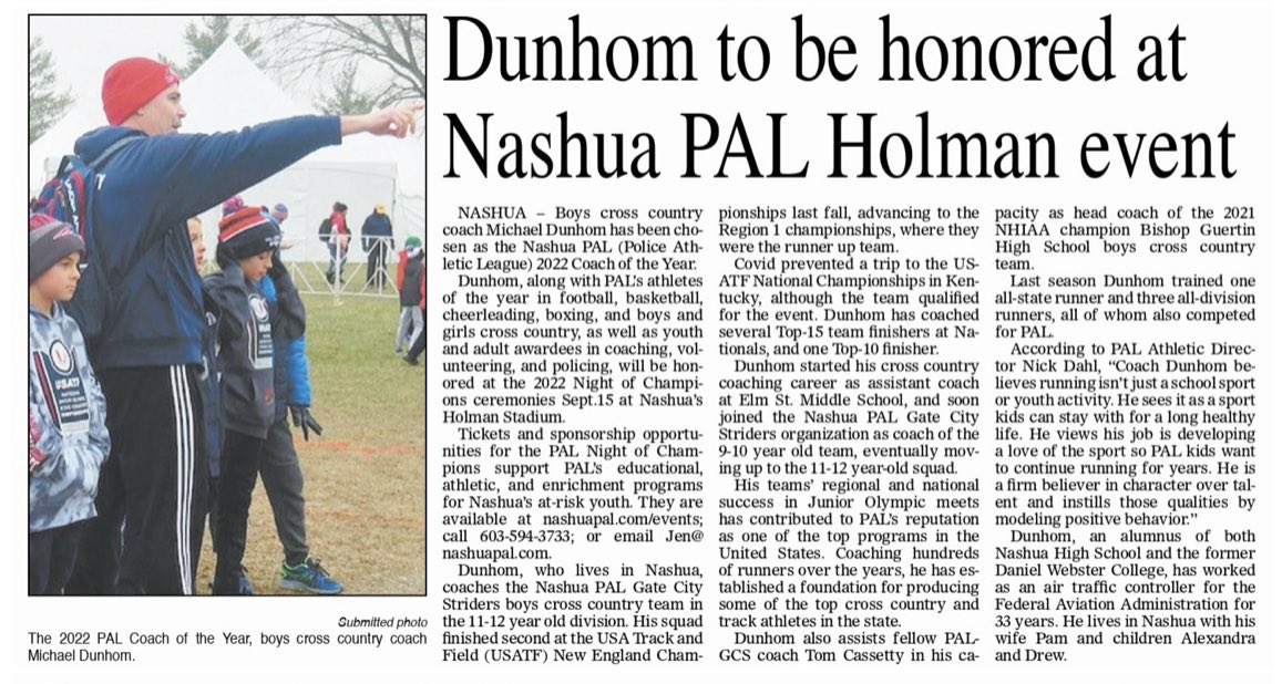 PAL Coach of the Year. Be there Thursday night. <a href="/NashuaPALForce/">Nashua PAL Force</a>