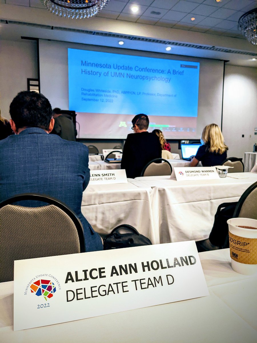 drholland's tweet photo. Honored to be representing @TheAACN at this historic meeting to update the 1997 Houston Conference #neuropsychology training guidelines. Thank you to all the organizers! Looking forward to a busy and productive week here in Minneapolis. https://t.co/LRfY5HkO09