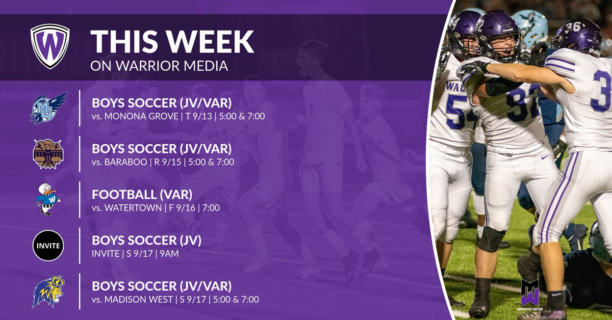 wm_whs's tweet photo. Here is what's on the schedule for this week on Warrior Media: 

#waunakeeway https://t.co/Yy4xDreR1t