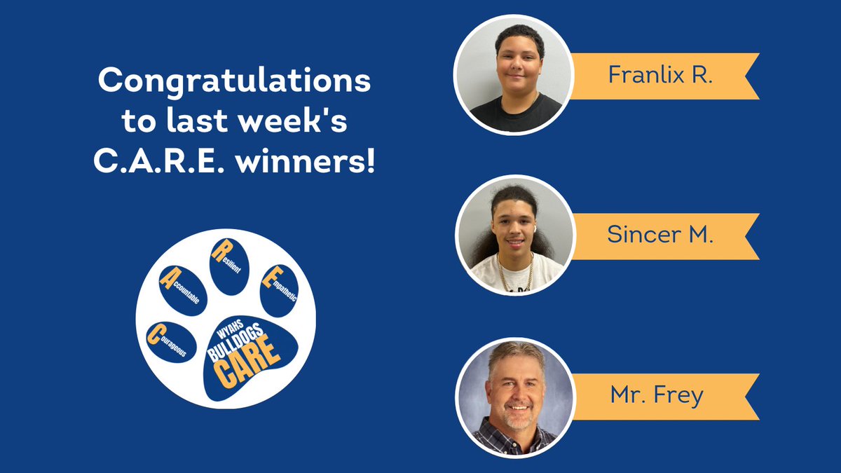 Congratulations to our awesome C.A.R.E. winners from last week!