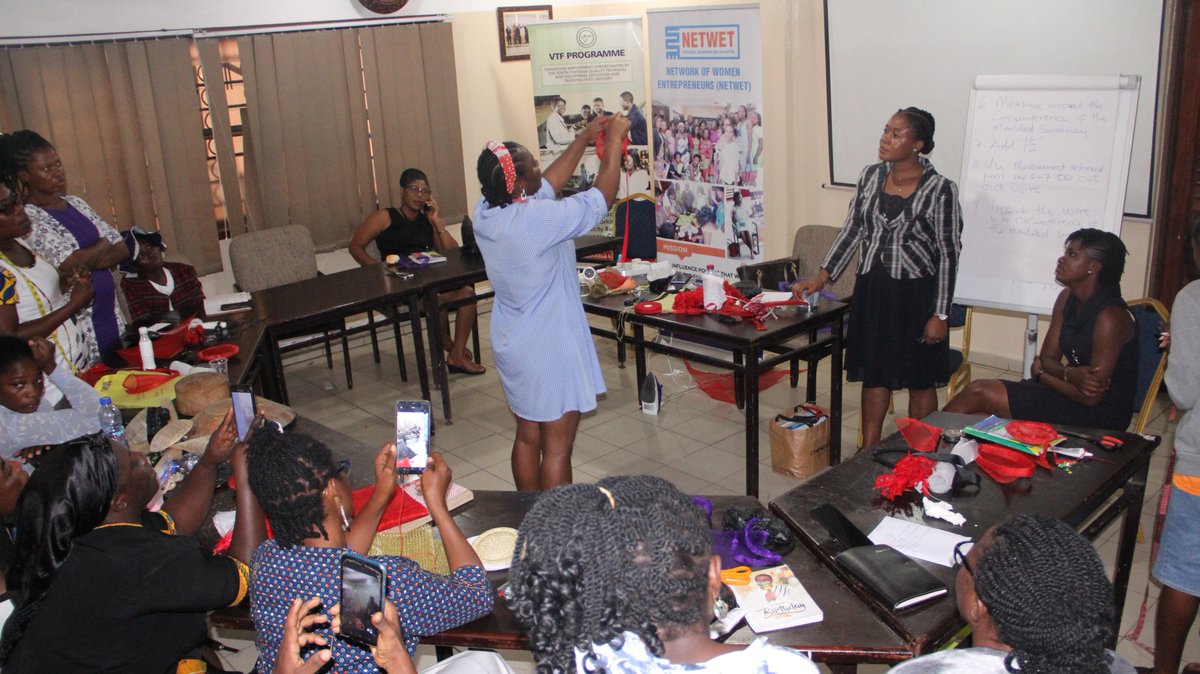 vtfprogramme's tweet photo. NETWET Members Fascinators skills training at the VTF Seceretariat. https://t.co/58Zj11upjS