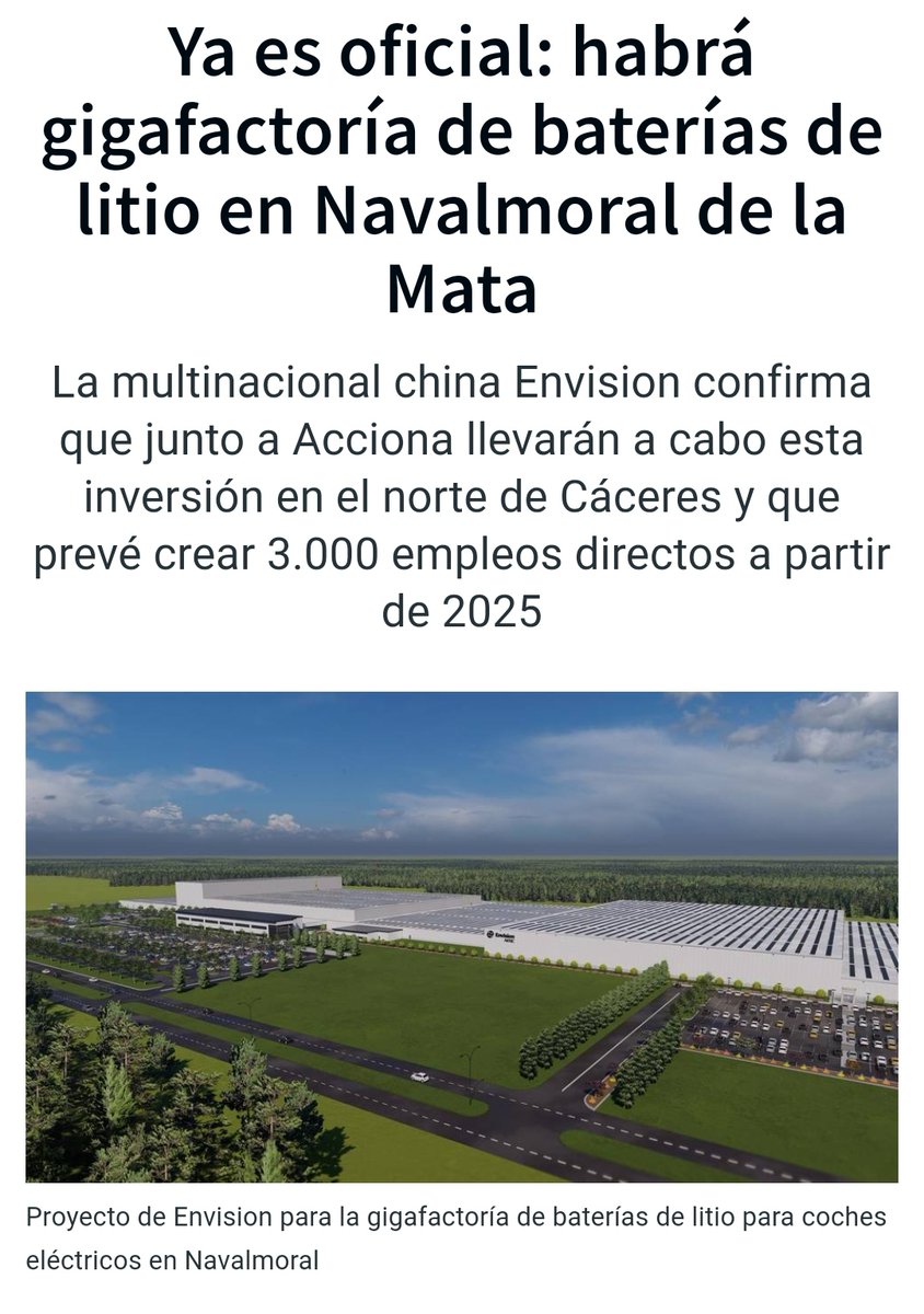 gustaf_rosen's tweet photo. @GFVara @Lsalaya @salvemosMontana @ElenaNevado_CC 9. La situación cambia tras el anuncio de una factoría de baterías en Navalmoral. @GFVara y @Lsalaya parecen olvidar las competencias del ayuntamiento y el impedimento que supone el PGM. Cáceres se convierte en zona de sacrificio. https://t.co/RW40PKvEXV