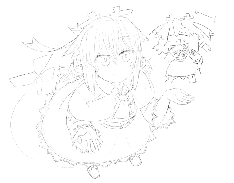 ひぃひぃ、線画だけで総お絵描き時間5時間はいったぞ・・・ 