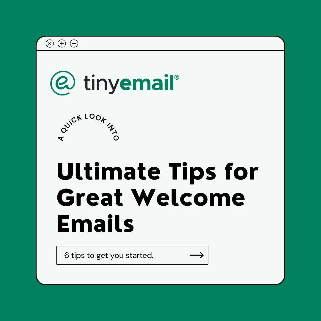 GetTinyEmail's tweet photo. Welcome emails are the first interaction you have with your customers. Here are a few tips for creating great welcome emails. https://t.co/c9fMuKkysm 
#emailmarketing #ecommerce #Marketingautomation #startupgrind #growthmarketing #growthmachine #tinyemail https://t.co/Yfc11C7aQ1