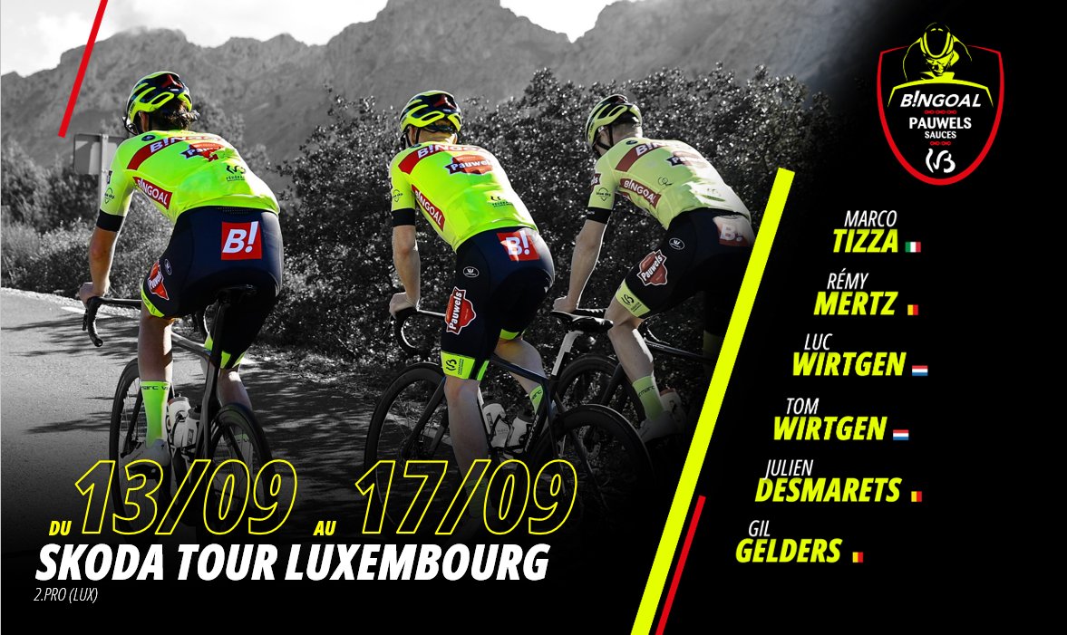WagnerBazinWB's tweet photo. 🇱🇺 #skodatour
Voici notre sélection pour le @skodatour
🗓️ 13-17/09
@marcotizza 🇮🇹
@RemyMertz 🇧🇪
@LucWirtgen 🇱🇺
@TomWirtgen 🇱🇺
#juliendesmarets (st.) 🇧🇪
#gilgelders 🇧🇪
🔴 https://t.co/T28B6CaSr0
#bingoalpauwelssauceswb https://t.co/JZ3xKmDLSx