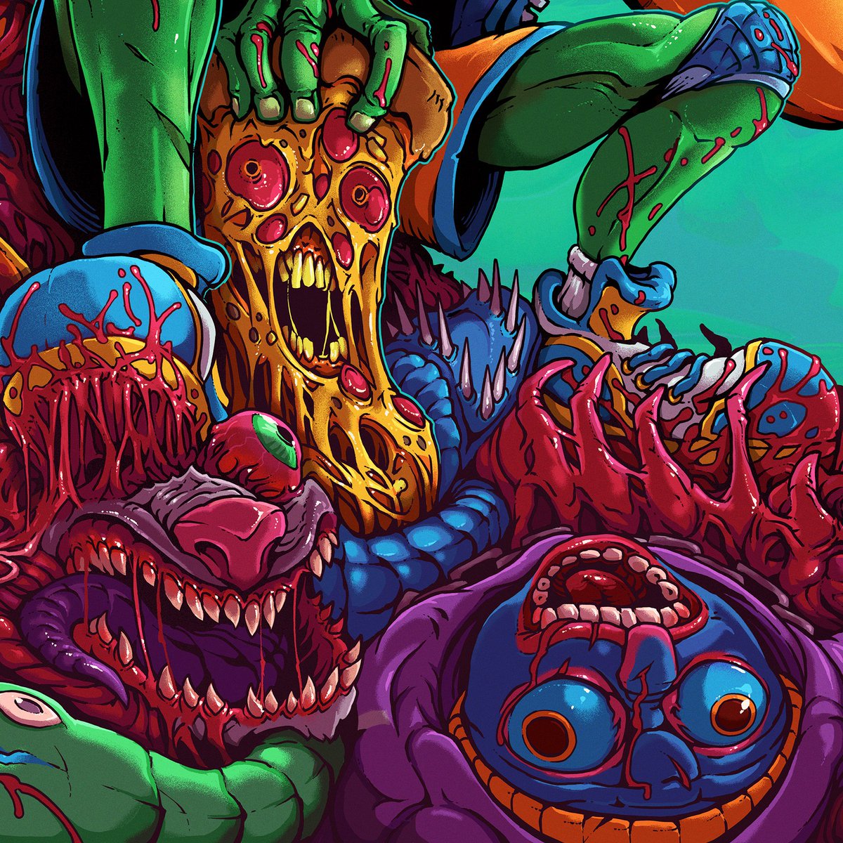 Worked with @Free_Lives <a href="/LucWolthers/">Lolthers art @GDC</a> again to make some more artwork for their game Angerfoot.