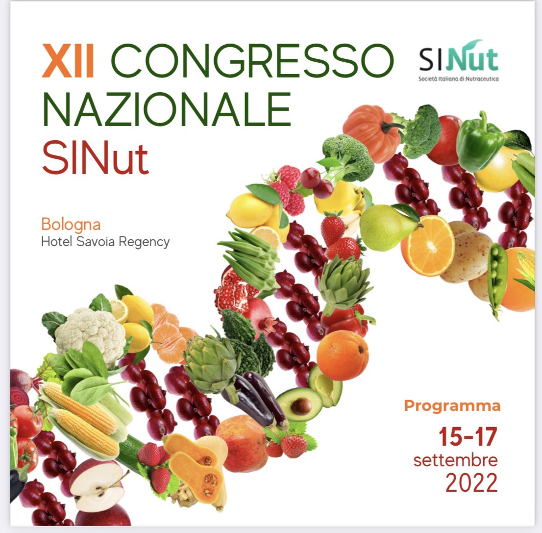 Vi aspettiamo tutti a Bologna da giovedì a sabato per il XII Congresso SINut
#nutraceutica #SINut #congressonazionale
@FedericaFogacci 
@SinsebComunica 
@FabriAngelini 
@afgcicero