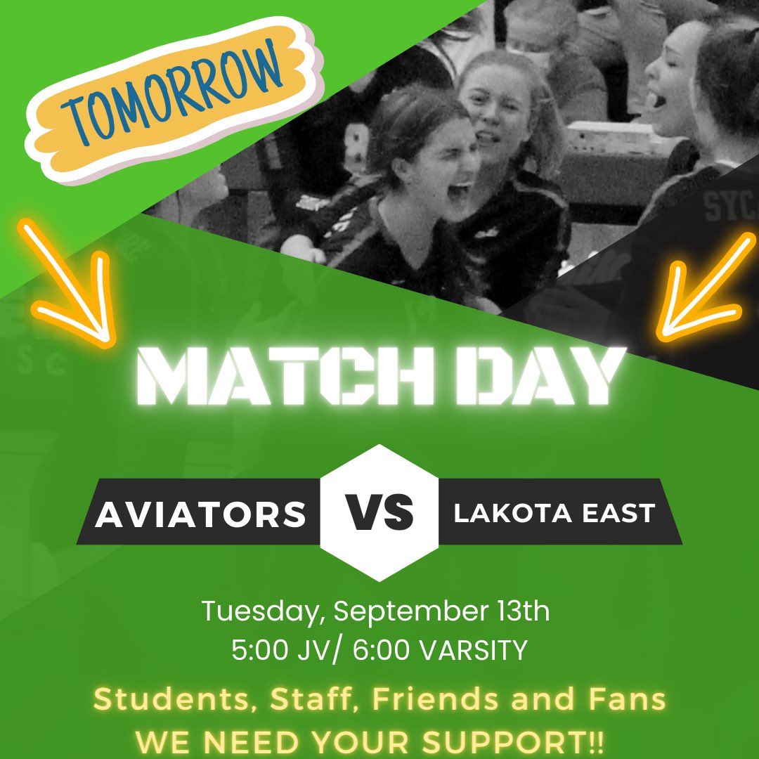 Come support Aviator Volleyball!!!  Big <a href="/gmcsports/">GMC Sports</a> match!  <a href="/shsaviators/">shsaviators</a> @AvesAthletics <a href="/SycamoreAveCave/">Ave Cave</a>