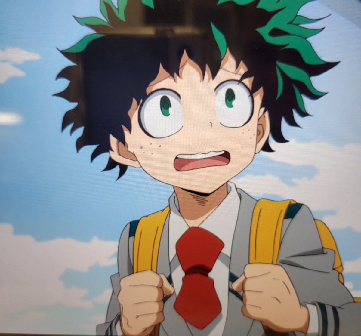 MySpyxFamily's tweet photo. Holy sheet! Deku can't get away from him. Bakugo can't get away from Deku too. THE SAME CLASS TOO? Highschool now and Deku is sitting right behind him. MAN. THESE TWO SEEMS PRETTY IMPORTANT TO THE STORY. HUH. 😂 #mhaseason1 https://t.co/aDgeKnkAea