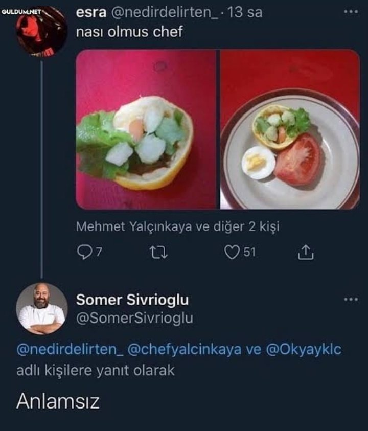 yaptıgım yemegi aile bireylerine sunarken aramızda gecen diyalog