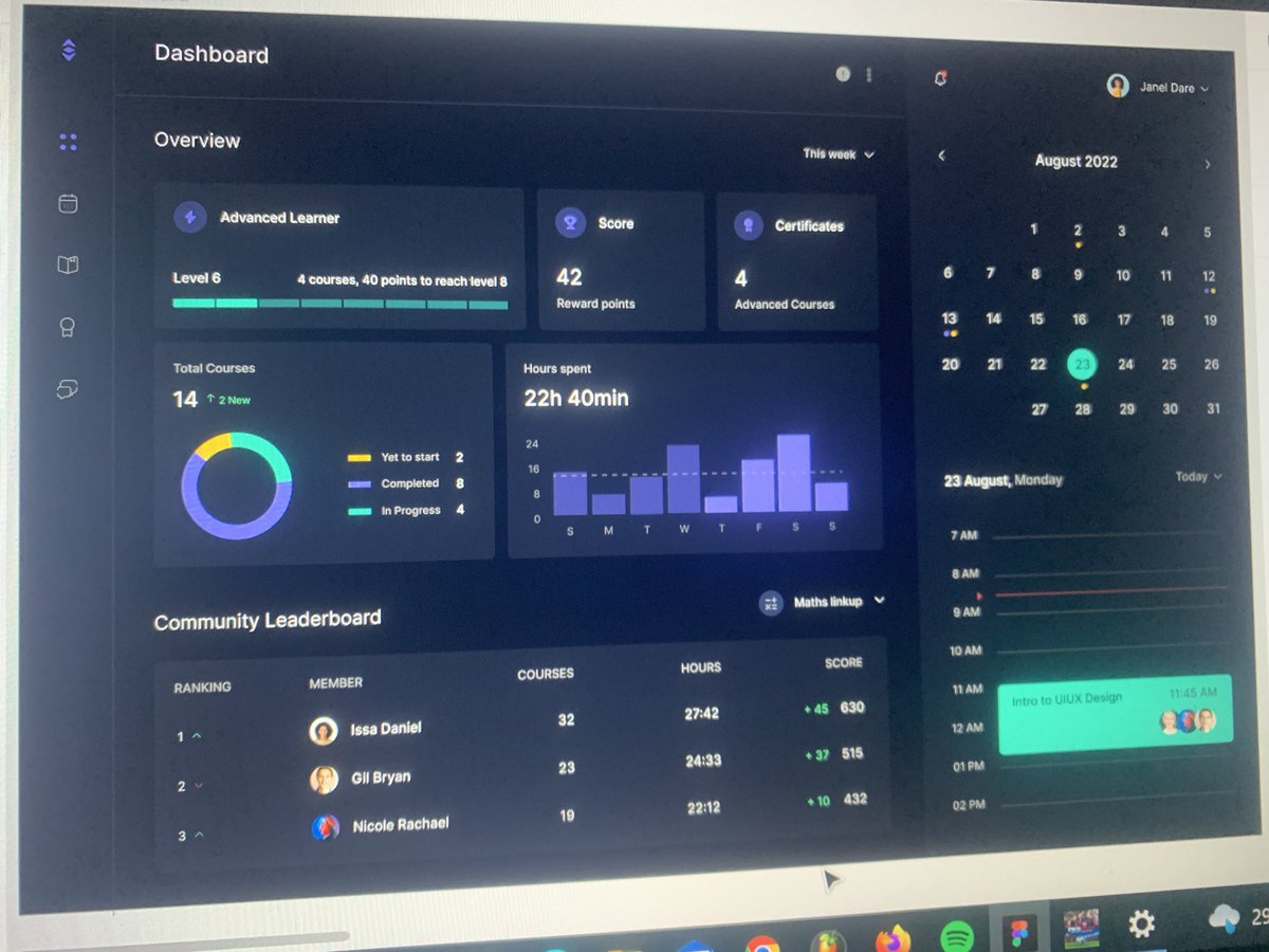Clahsiq_'s tweet photo. Designed a dashboard for an educational app

Link: https://t.co/vE7o10smAT
#figma #uiux https://t.co/DLE97iLDSl