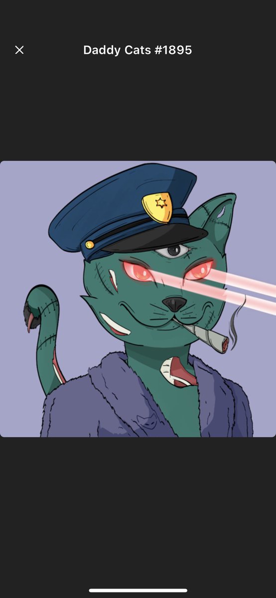 nico_recio's tweet photo. Otro Daddy Cat mas para la colección!! Zombie skin, tres ojos, laser… VAYA JOYITA 😼@KittyCatsSOL @tenko_cripto https://t.co/zpVNvQjkHf