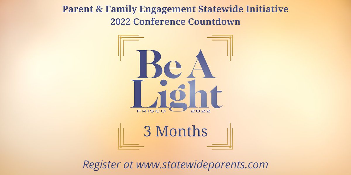 The countdown begins! The 2022 'Be a Light' Conference is only 3 months away. Give us a follow to stay updated on all that we have planned for December 8th-10th! Register at: statewideparents.com/register/.