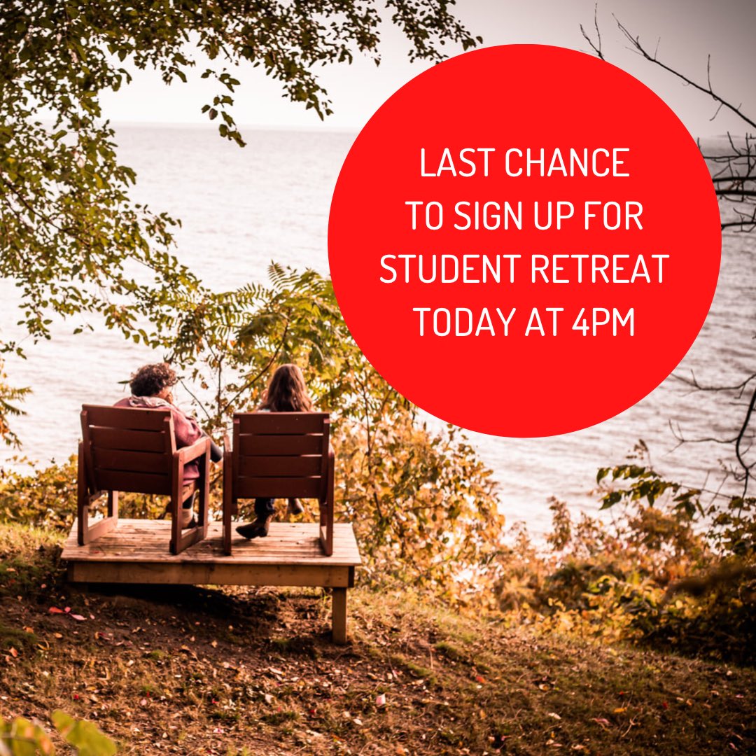 Last chance to sign up for student retreat…by 4pm today. Contact Annette at annette.donovanpanchaud@kings.uwo.ca. <a href="/KingsAtWestern/">King's at Western</a> <a href="/WesternNewman/">Western Newman Club</a> <a href="/KUCSC/">KUCSC</a> <a href="/askDeanJoe/">Joe HenryKingsDofS 🇨🇦</a> <a href="/KingsResLife/">King's Residence</a> <a href="/KingsSophTeam/">King's Sophs</a>