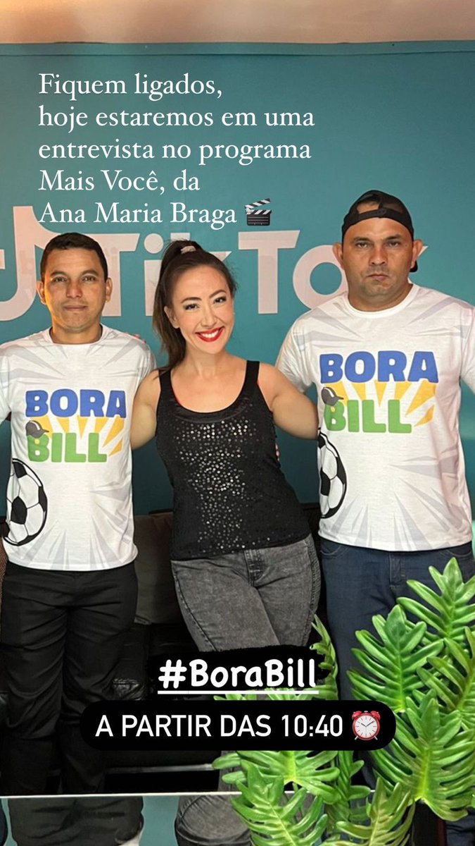 oficialborabill's tweet photo. Hoje o bom dia é no #MaisVocê! Estaremos dando entrevista para o programa da Ana Maria Braga.

Obrigado, meu Deus! Bora subir a hashtag #BoraBillNoMaisVocê 

#BoraBill https://t.co/6LJFf1yzaT