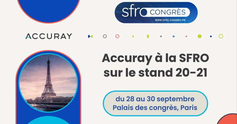 Accuray_Fr's tweet photo. Nous sommes heureux de vous annoncer notre participation à la 33ème édition du congrès #SFRO2022 du 28 au 30 septembre @congresSFRO - Société Française de #Radiothérapie #Oncologique ! #Radonc #MedPhys #Cancer #AccurayExpandRT #ExpandCurativePower