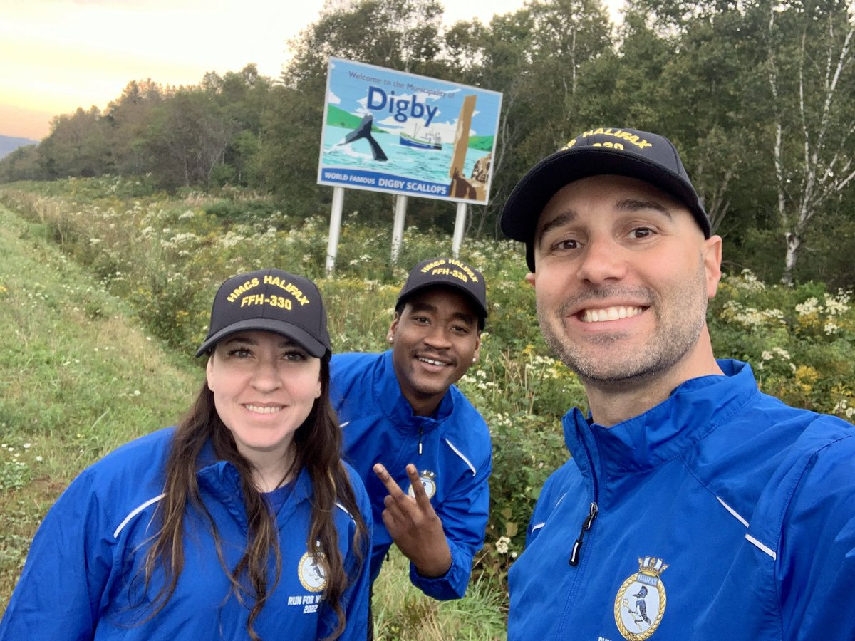 RunForWishesNS's tweet photo. Hello Digby!! 🤩

Members of HMCS Halifax Run For Wishes team are running across NS in support of granting wishes to critically ill children!

#HMCSHalifax
#RunForWishesNS
@townofdigby 
@MakeAWishNS https://t.co/dKcmk71L19