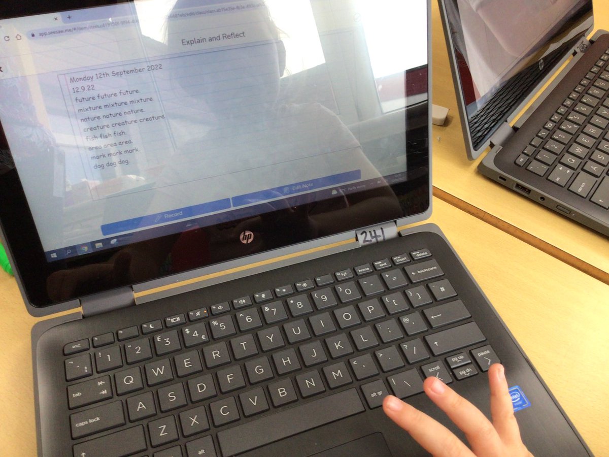Mrs_B_ICT's tweet photo. P3 are practising their spelling words on Seesaw. It is fun but it is hard too. #digitaldeans #seesaw @DeansPrimary @MrsDuranoP3 https://t.co/GYUyc8VCQE