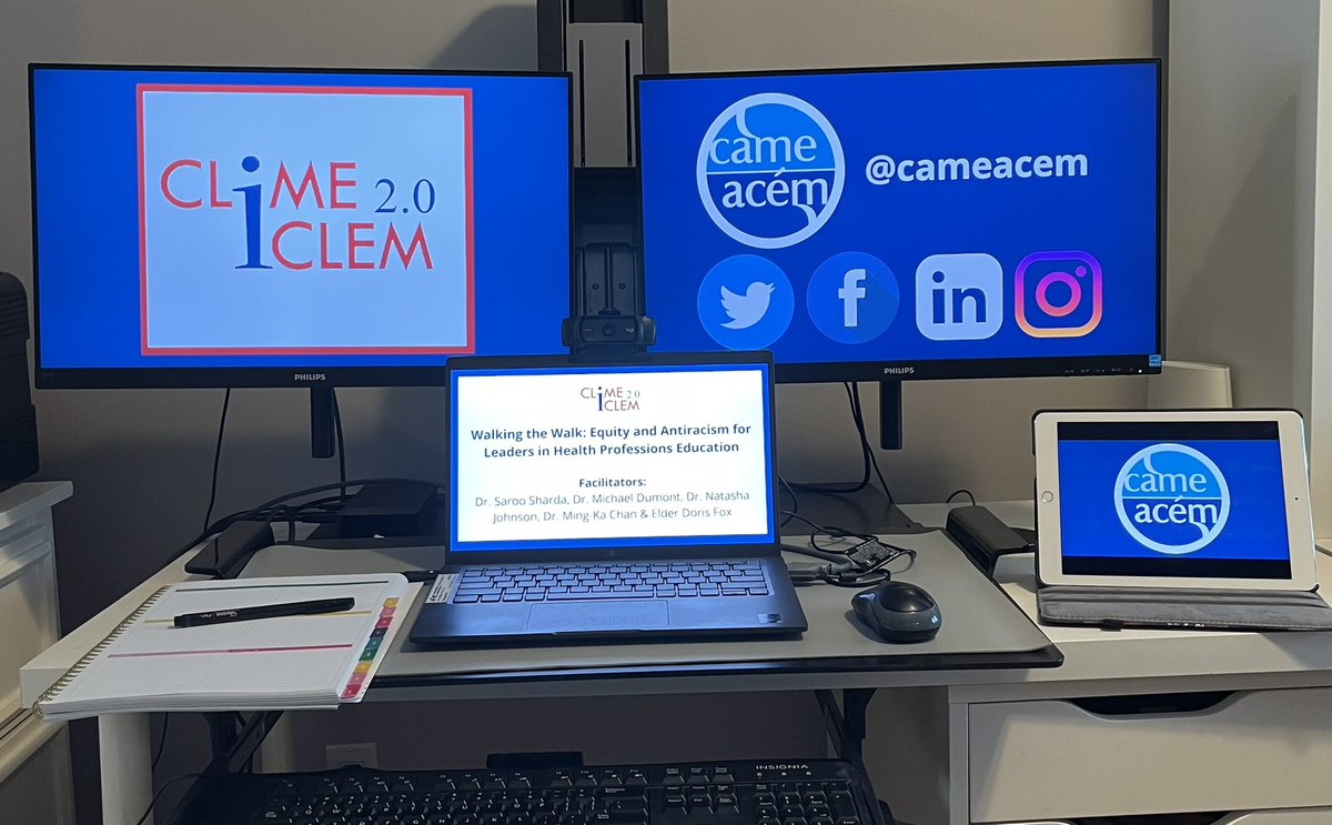 cameacem's tweet photo. Our CLIME 2.0 command center is set up and ready for day 1 of our CLIME 2.0 delivery! We are looking forward to welcoming our faculty and participants for an fantastic day of #LeadershipDevelopment! #CLIME2 #CLIME2Day1 #Leadership #MedEd https://t.co/sbcGZEf0b4