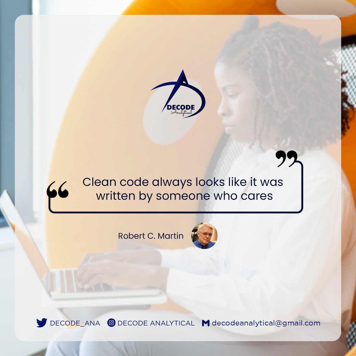 Decode_ana's tweet photo. You can't go wrong making it clean and it helps alot of people.
Remember to make it DRY rather than WET.
.
.
.
.
.
.
.
.
.
#rasingtechambassadors
#decodeinstituteoftecnology
#ibadanstartup
#ibadanedutech
#readAbooktoday https://t.co/I5IDCOGITR