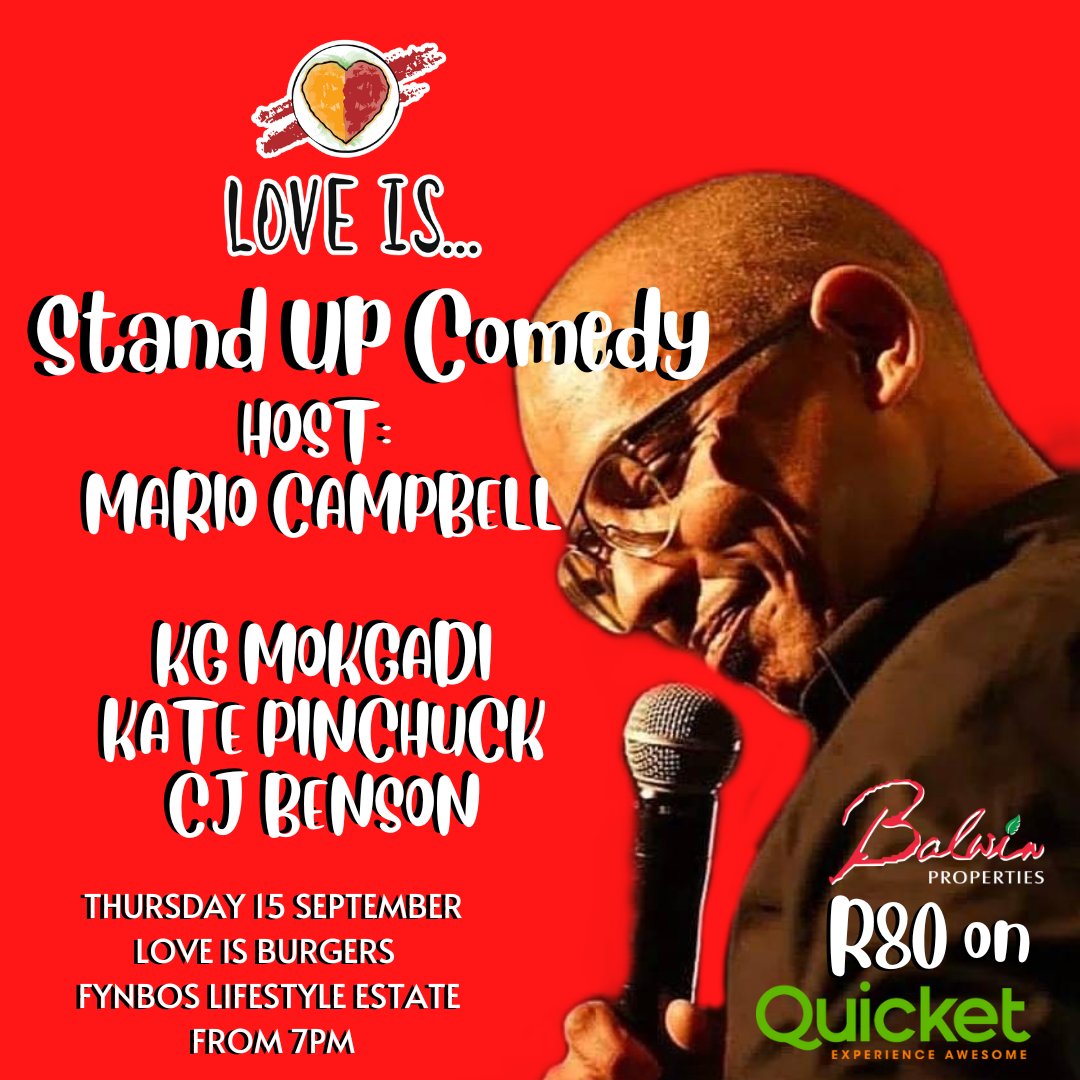 We are telling jokes at Fynbos Lifestyle Estate <a href="/BalwinProp/">Balwin Properties</a> Sandown this Thursday. We are moving ✊ Just look at this lineup 😳

Tickets available here:
qkt.io/loveisbalwinco…