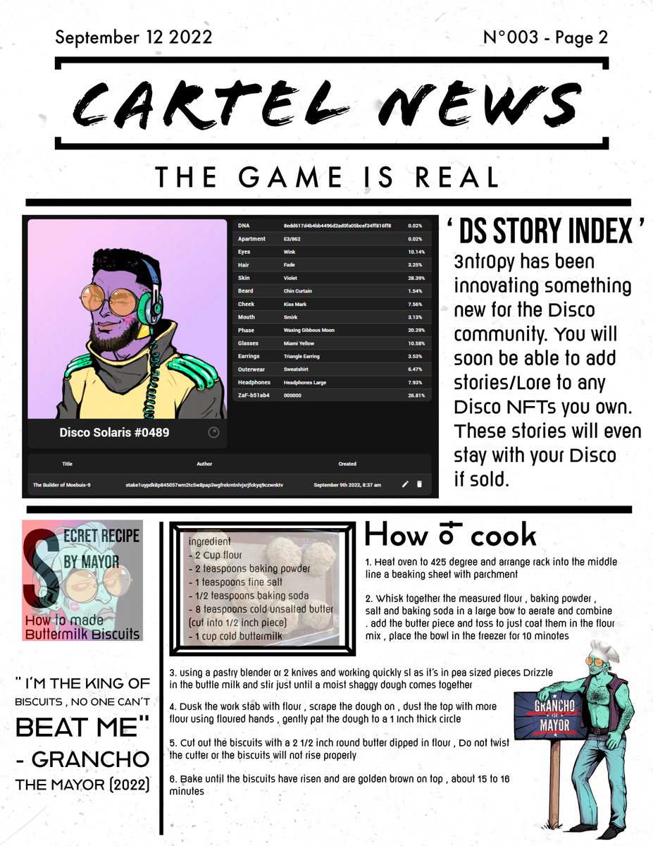 Discoinsider's tweet photo. #cartelnews Issue 3 : 12/9/22

Upcoming project 

Disco Solaris x Vampire Invasion burn drop by @bajuzki

 Neo Night by @OfficialNID0
 
Crypto Trivia by @ADAOcommunity
 
@brewclub_io for new and improved pricing structure! 
 
#discosolaris #CNFT
 
(Repost : Edit Wrong Word 🤪) https://t.co/oCERY4WEVf