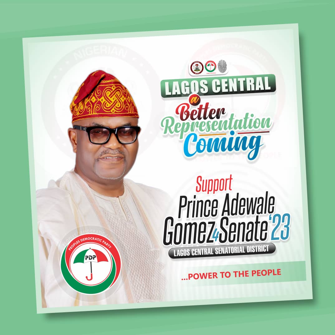 G4G2023's tweet photo. Representing the people comes with great responsibility to the populace.
We are prepared to serve the people of 
ETI-OSA
APAPA
SURULERE
L/ISLAND
L/MAINLAND
A representation that cares.

#Gomez4Senate 
#Lagos 
#ThinkGomez https://t.co/kTiN3zpmbB