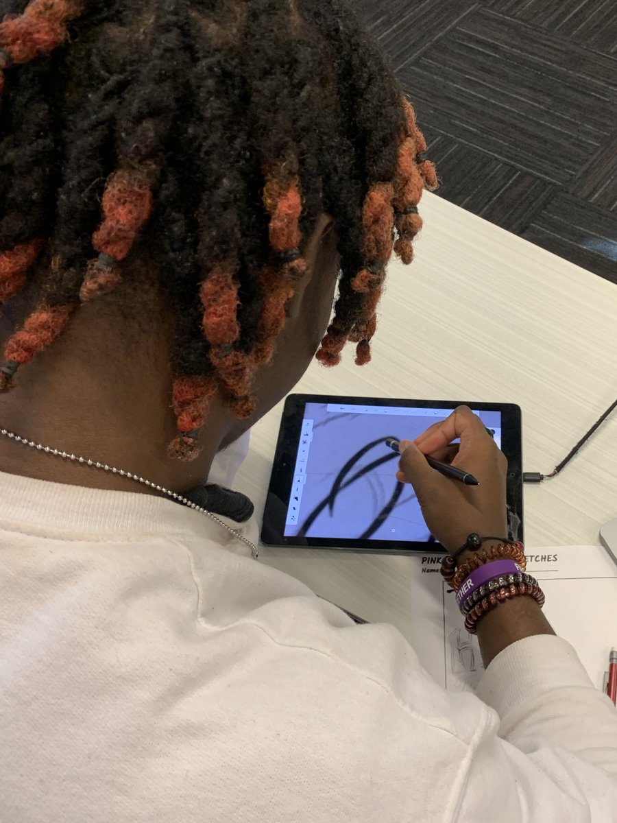 satellitecenter's tweet photo. Digital Media team members working on Pink Links flyers. Different methods are incorporated to achieve a variety of designs. #pinklinks #sketch #moodboards #photographs #tablets @AdobeForEdu @satcenterDM https://t.co/z5Td28oppt