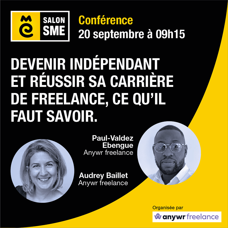 Anywr_FR's tweet photo. 📌 Notre équipe anywr freelance vous donne rdv les 19 &amp; 20 septembre au @pcdeparis pour le @SalonSME. Le 10/09 à 9h15, ne manquez pas notre conférence "devenir indépendant et réussir sa carrière de freelance".