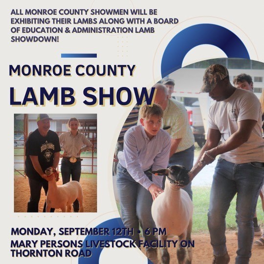 MCMS_Bulldogs's tweet photo. Monroe County Lamb Show Tonight @ the Mary Person's Livestock Facility!  This is for Elementary, Middle and High School Students. You don't  want to miss the admin showdown  where a Principal and Board Member compete using student's lambs!  #FFA #4-H #lambshow https://t.co/iK1kB3PPND