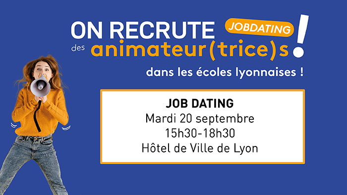 villedelyon's tweet photo. La Ville de Lyon, la @MMIE_LyonMetrop, Pôle Emploi et les réseaux associatifs organisent un forum de recrutement d'animatrices et animateurs pour encadrer les activités périscolaires dans les écoles. Il se déroulera mardi 20 septembre à l'Hôtel de ville. https://t.co/QKWfirgfyj https://t.co/HxvTriG5af