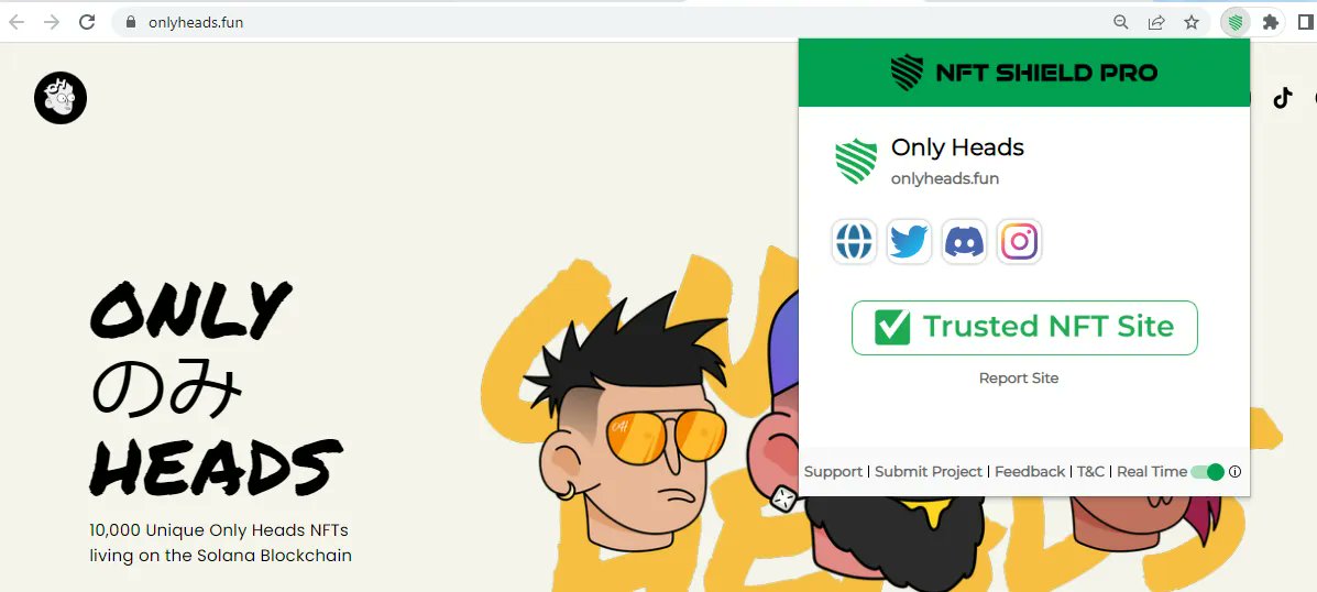 nftshieldpro's tweet photo. We have great news for you @onlyheadsnft community!
We checked your project and added it to our NFT Shield Pro whitelist.
Download our Free NFT Shield Pro extension to verify NFT collections. 
#NFT #onlyheadsnft #digitalart #cryptoart #nfts
#nftcommunity #nftshieldpro https://t.co/hDOuNghKy5