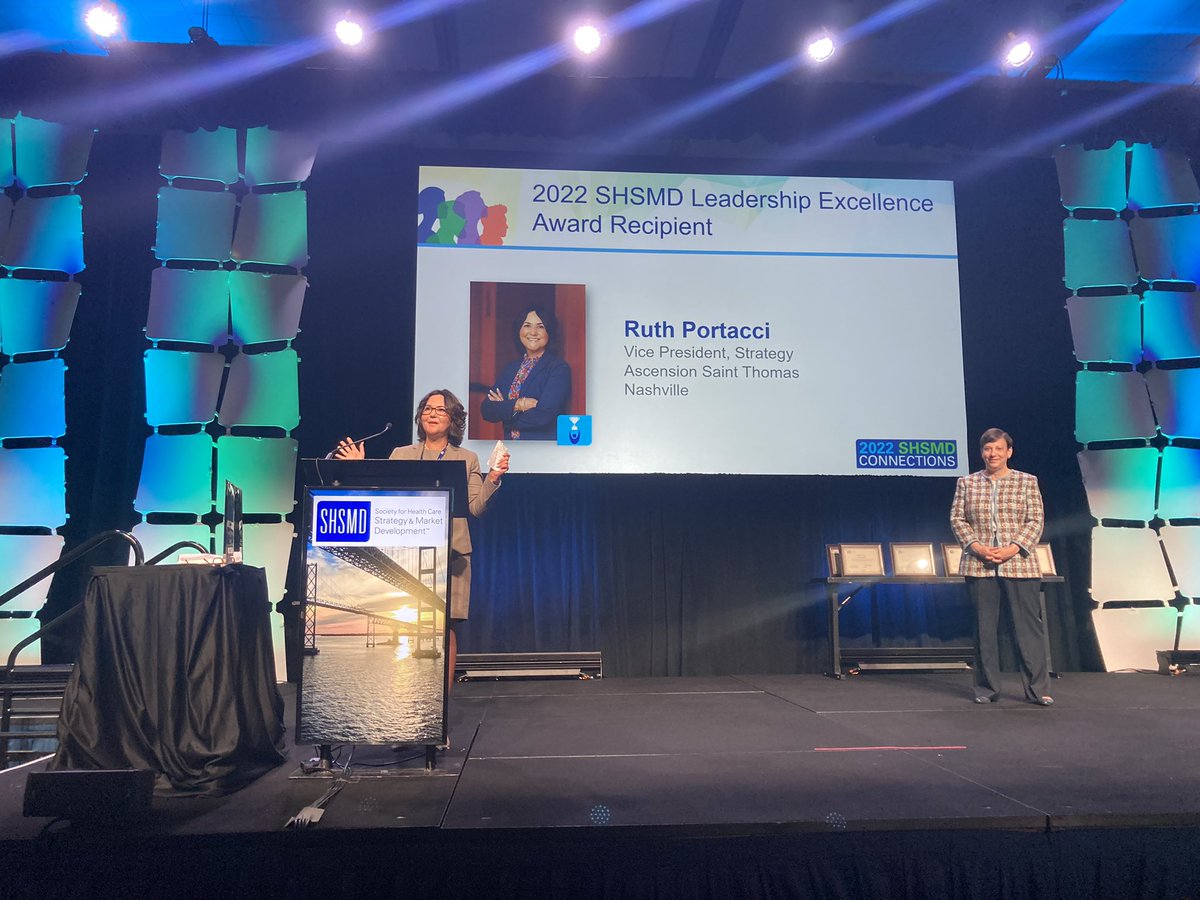 SHSMDAHA's tweet photo. Congratulations Ruth Portacci &amp; Rose Glenn for your Leadership Excellence Awards!

And another congratulations to our entire class of Rising Stars! Keep up the great work in the health care strategy profession. #SHSMD22 #leadership #healthcarestrategy https://t.co/zQpAYoK39L