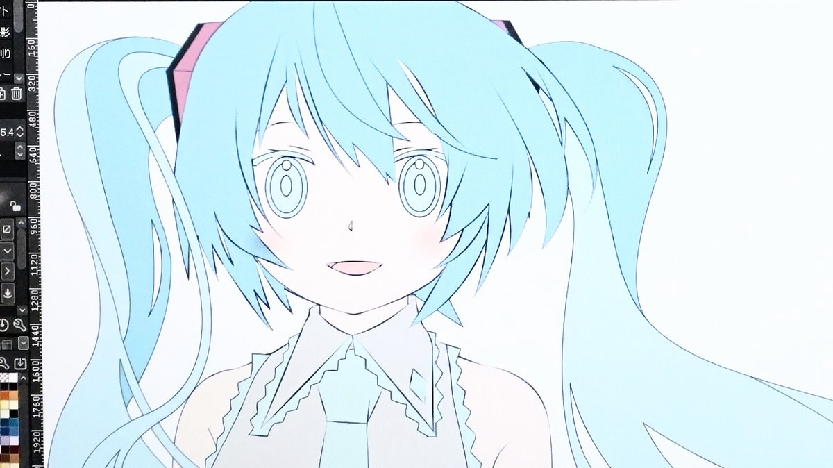初音ミク 「今日はここまでにします。つづきのイラスト作業は明日にやります 」|milktea＋のイラスト