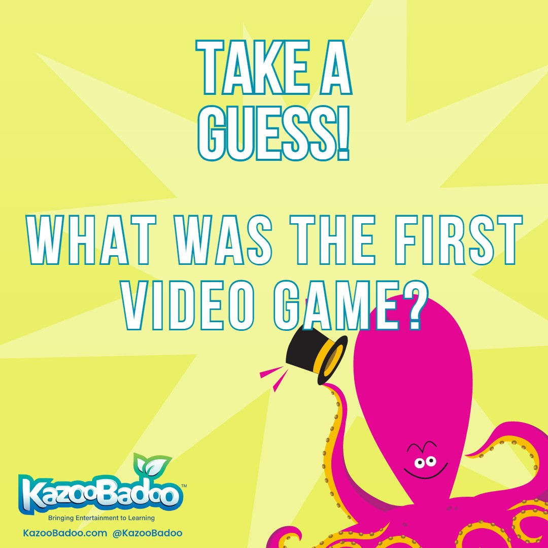 KazooBadoo's tweet photo. Sound off in the comments below!
SPOILERS BELOW
It's pong. Did you guess pong? Sure you did.
Speaking of video games, play #KazooBadoo for FREE by downloading the app from the Apple Store or Google Play.
#learningisfun #educationgame #popquiz #kazoobadoo #videogame https://t.co/BqKzEu5rzp